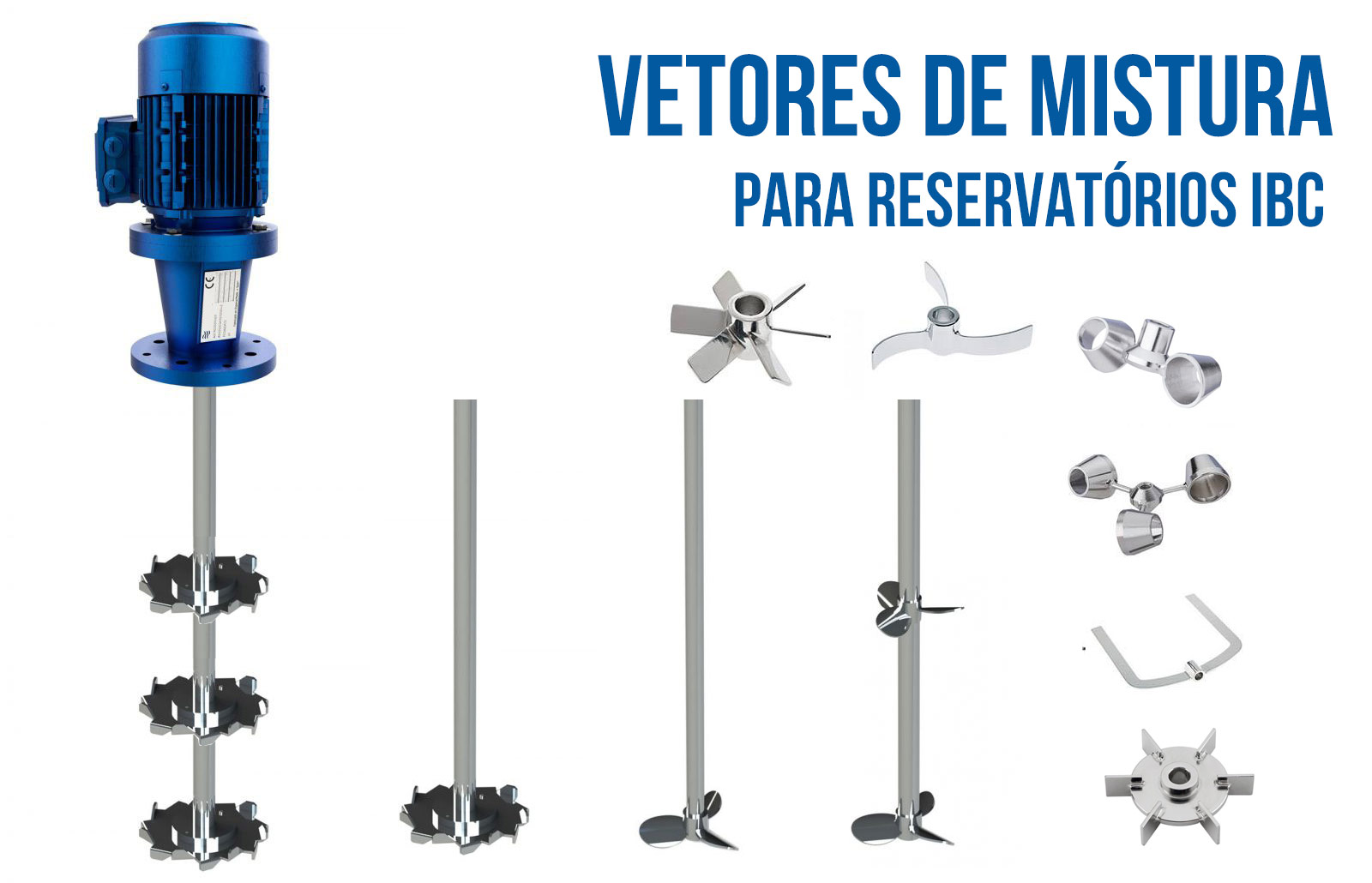 Vetores de mistura para acoplamento em IBC Container de metal Misturador e Agitador para IBC Container de 1.000 Litros
