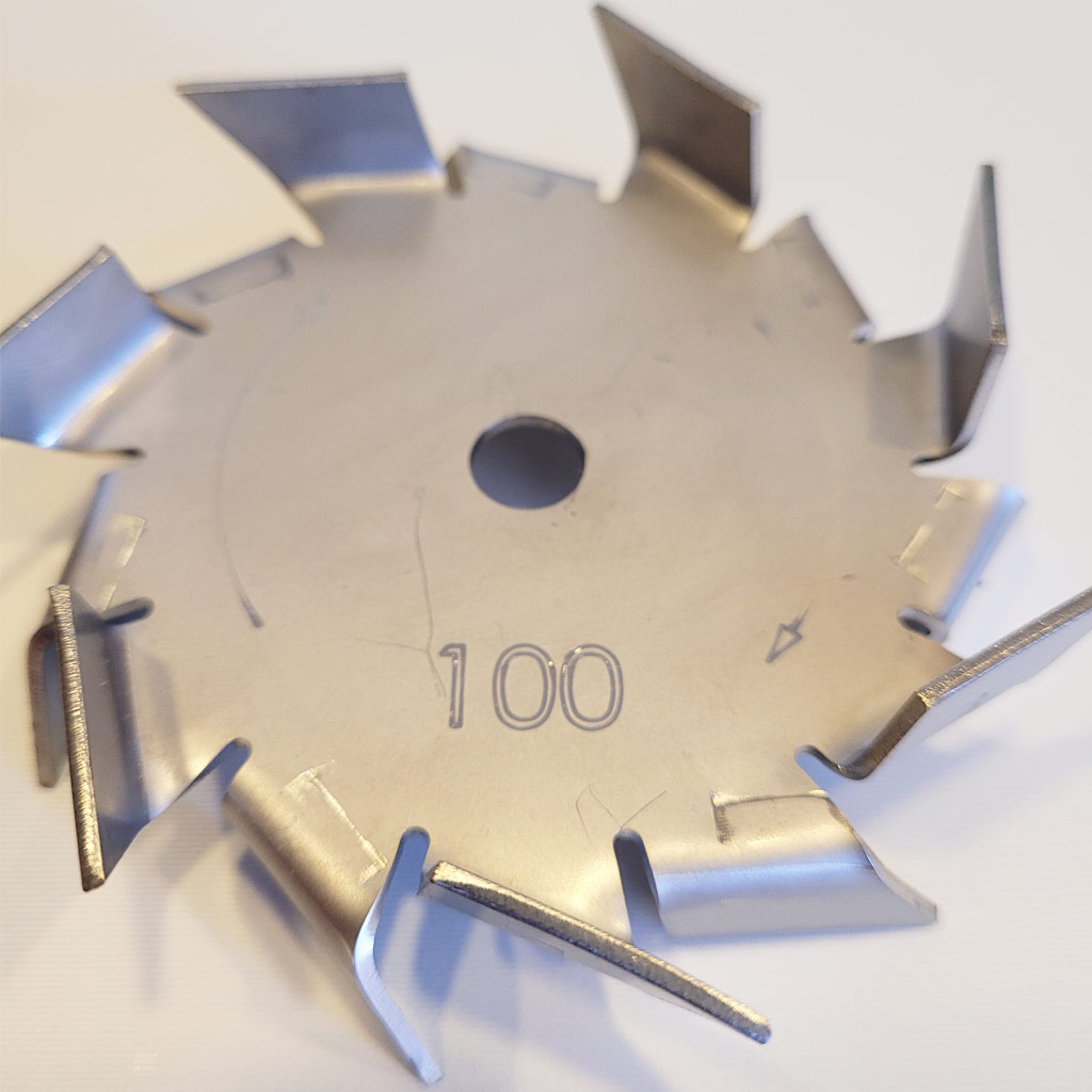 Dispersor Cowles com 100mm, aço inox 304 com chapa de 2mm Disco Cowles com 100mm, chapa de 2mm